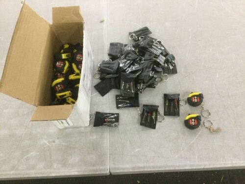 Mini Tape Measure and Mini Screwdriver Keychain Sets, 96 pcs
