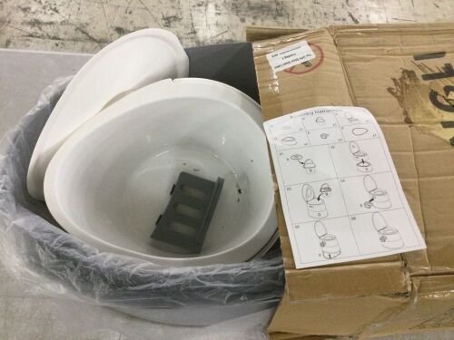 VINGLI Portable Toilet with Detachable Inner Bucket Removable Paper Holder Grey