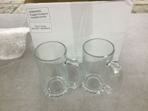 Sublimation Blank Glass Beer Mugs, 12oz, 11 pc - 1 Damaged