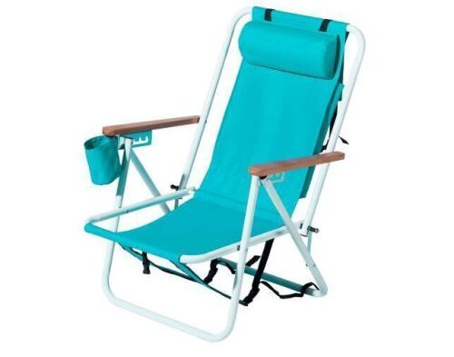 Portable Folding Beach Chairs with Headrest Adjustable 4-Position