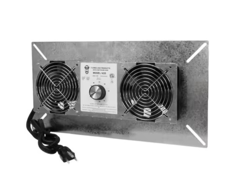 18 in. x 9 in. Silver Galvanized Steel Crawl Space Fan Vent