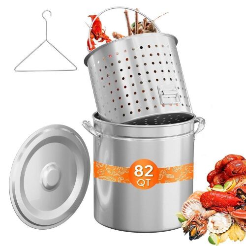 ROVSUN 82 QT Stainless Steel Stock Pot with Basket
