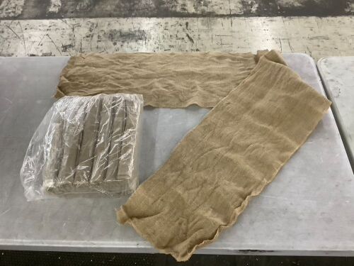 Lot of (12) 65" x 11" Beige Gauze Table Runner