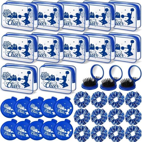 Cheer Sets, Makeup Bag, Scrunchie and Folding Brush, 12 Sets