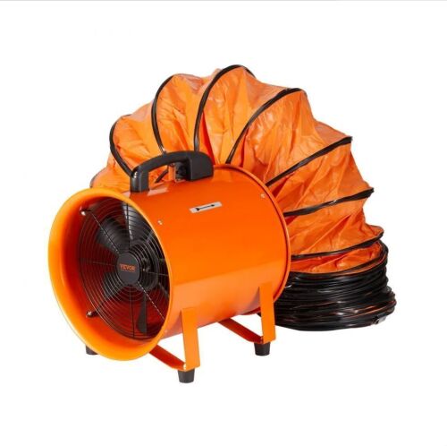 VEVOR 8 inch Heavy Duty Cylinder Fan with 33ft Duct Hose, 195W, 1070CFM