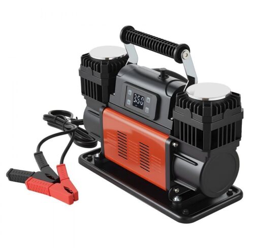 VEVOR Dual-Cylinder Heavy Duty Air Compressor, 10.6CFM, 12V 150PSI, LCD Digital Display & Adapters