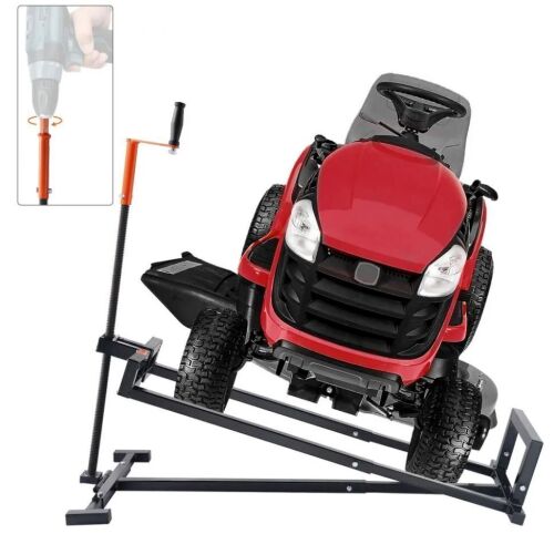 VEVOR Ride on Lawn Mower Lift Jack, 880 Lbs Weight Capacity, Crank Handle & Power Tool Handle