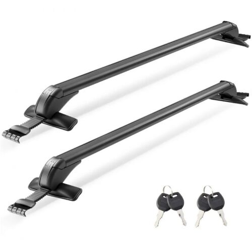 VEVOR Roof Rack Cross Bars, Universal Fit for Naked Roofs Without Raised Rails/Flush Rail/Black Moldings, 165 LBS Capacity