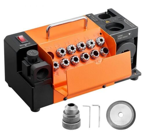 VEVOR Drill Bits Sharpener MR-13D, 3–13mm Professional Drill Bit Grinder with Adjustable Lip Relief Angle, Front Cutting Lip & 95°-135° Point Angle, 5800RPM Re-Sharpener with 11 Collets & CBN Wheel