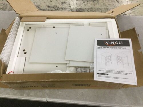 VINGLI White 2-Drawer 15.7-in W x 23.7-in H Nightstand