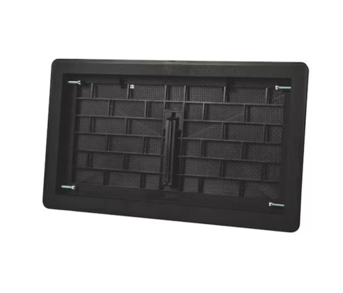 Carton of (8) Master Flow 16 in. x 8 in. Black ABS Resin Replacement Manual Foundation Vents