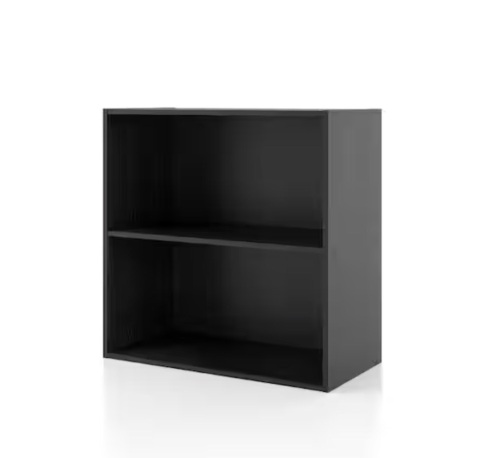 Furniture of America Quincy 23.7 in. Tall Stackable Black Engineered wood 2-Shelf Modern Modular Bookcase