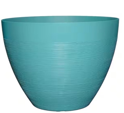 Lot of (3) Decatur Large Teal Resin Lightweight Round Planter with Optional Drainage Holes (22 in. L x 22 in. W x 15.75 in. H)