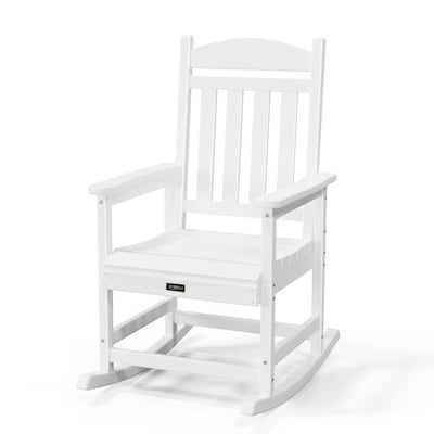 VINGLI 450 lbs Capacity HDPE Outdoor Rocking Chair White