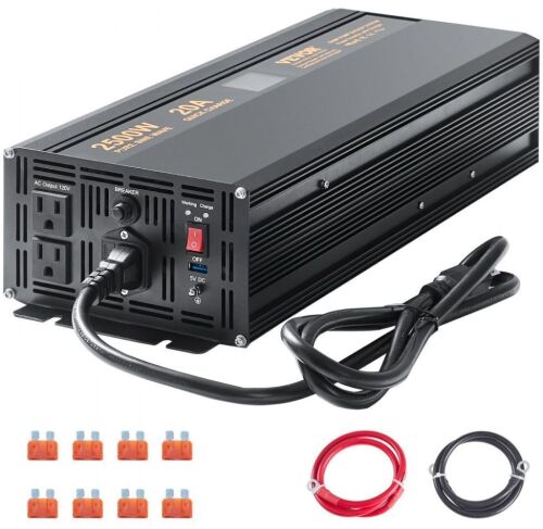 VEVOR 2500W Sump Pump Battery Backup System, LCD Display, Auto Switches to Battery Inverter Power for Continuous Sump Pump Operation, Sump Pump Battery Backup Inverter for Emergency and Power Outage