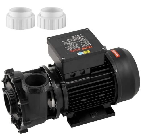 VEVOR 2 Speed SPA Pump, 48-Frame, AC 110-120V Hot Tub SPA Pump, 1.5HP/150GPM/42.65ft High Speed or 0.46HP/70GPM/9.18ft Low Speed, 2" Port 90° Rotational Interface for Hot Tub, Tested to UL Standards