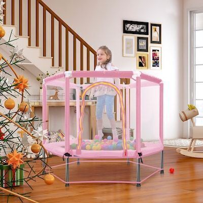 55 inch Toddlers Trampoline with Safety Enclosure Net