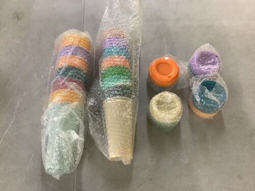 Plastic Coffee Cups with Lids, 48 Pack