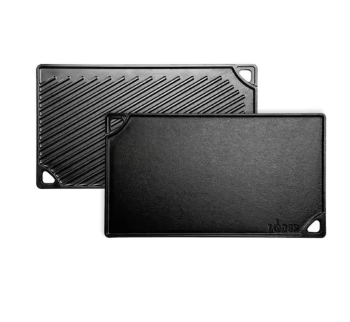 Lodge Double Play 16.75 in. Black Cast Iron Reversible Stovetop Griddle