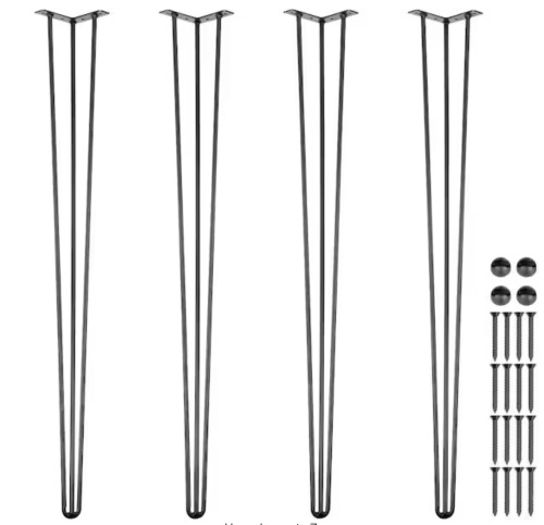 Vevor Hairpin Table Legs 36 in. Black Set of 4 Desk Legs Each 220 lbs. Load Capacity