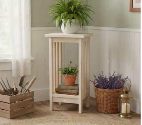 International Concepts Mission Unfinished Indoor Plant Stand