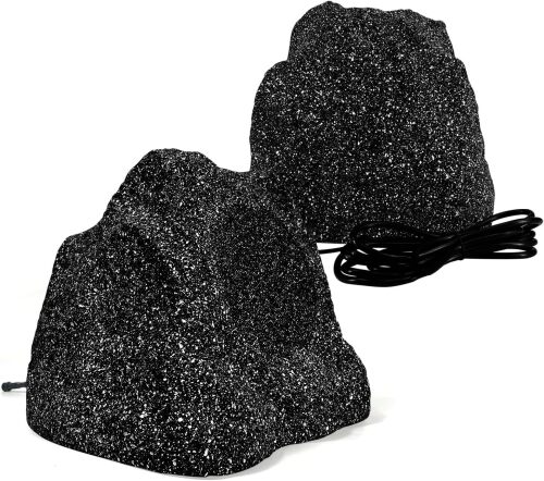 STUDIOFINIX 8" Outdoor Rock Bluetooth Speakers Waterproof Powerful 600 Watt Deep Bass All Weather Durable for Outdoor Garden Pool Patio Deck Porch BBQ (1 Pair)