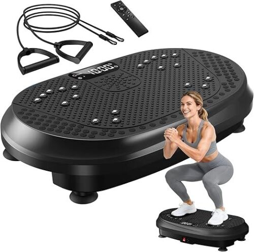 Vibration Plate Exercise Machine, Vibrating Fitness Platform for Lymphatic Drainage, Full Body Shaker Workout Equipment, Bluetooth Power Shaping Vibrate Plate, Board Sport for Home Exercise Gym
