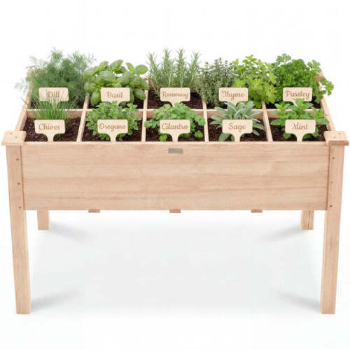 Raised Garden Bed Planter Box with 10 Grid Sections