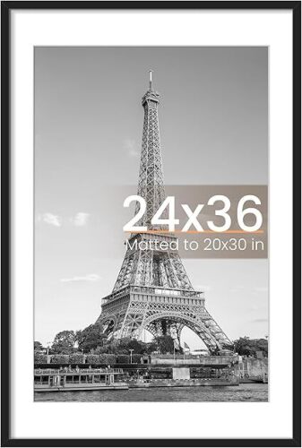 upsimples 24x36 Poster Frame, Display Pictures 20x30 with Mat or 24 x 36 Without