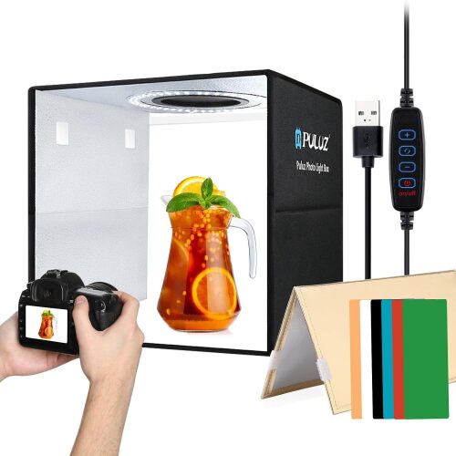PULUZ Foldable Photo Studio Light 50cm Ring Light 30W Studio Box