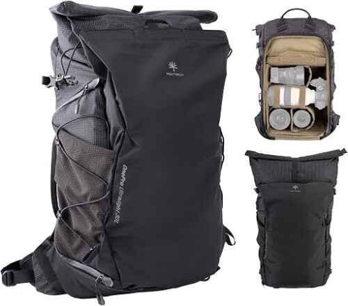PGYTECH OnePro Ultralight Camera Backpack, Expandable Camera Bag 30L for Photographers, Outdoor Travel Bag with Dividers and 16" Laptop Sleeve, Compatible with DSLR/Drones/Mirrorless (Space Black)