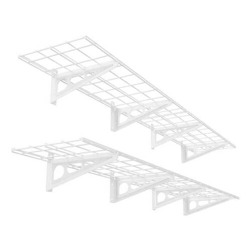 Fleximounts 1x6in White Wall Mounted Shelf 2 pack