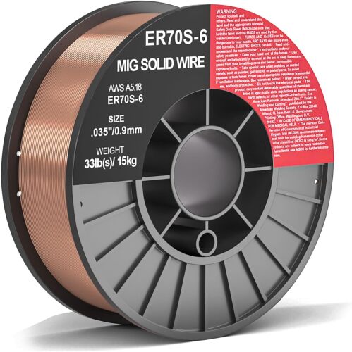 ER70S-6 .035-Inch on 33-Pound Spool Carbon Steel Mig Solid Strong ABS Plastic Spool Welding Wire (0.035-Inch 33 LB)