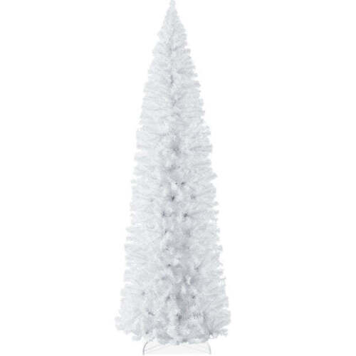 White Artificial Pencil Holiday Christmas Tree 7.5ft