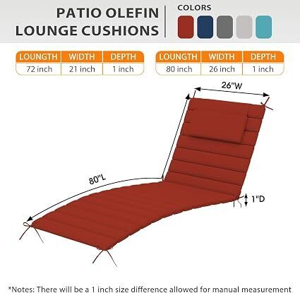 Sundale Outdoor Olefin Quilted Lounge Cushion