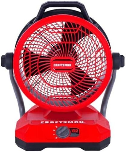 CRAFTSMEN 12-in 20 -Volt 3 -Speed High Velocity Indoor Red and black Industrial Fan