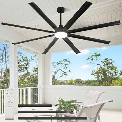 Large Industrial Ceiling Fan with Lights