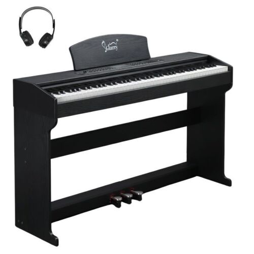 Glarry GDP-209 88-Key Home Fully Weighted Hammer-action Keybed Digital Piano Black with Wood Grain Finish