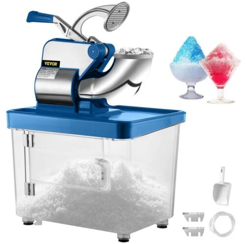 VEVO 110V Commercial Electric Ice Shaver 440lbs/h, Snow Cone Machine with Dual Blades