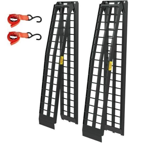 TUFFIOM 10ft Aluminum Folding Truck Ramps 1200lbs Capacity, 2pcs