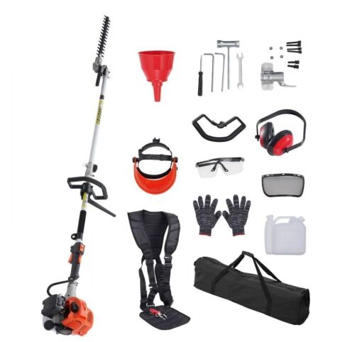 VEVOR 15.7-inch 26CC 2 Cycle Gas Gas Powered Pole Hedge Trimmer with Dual Sided Dual Action Blade, 270° Adjustable Trimmer Head