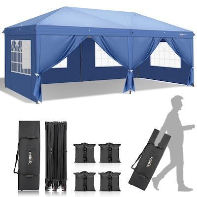VINGLI 10 x 20FT Pop Up Canopy Tent with with 6 Sidewalls