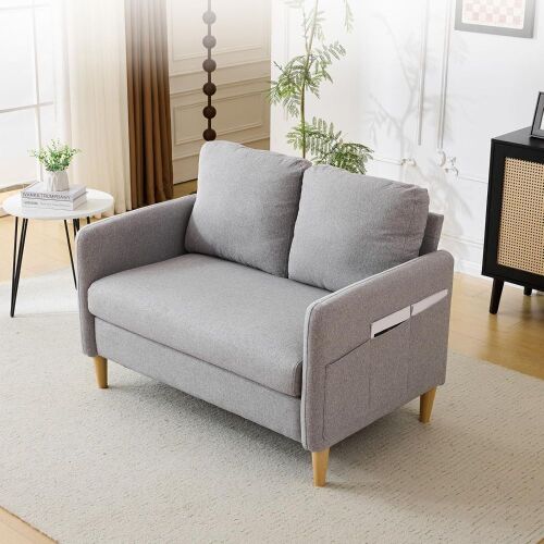 VINGLI 47" Linen Loveseat Sofa