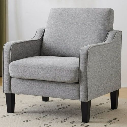 Mid-Century Modern Linen Armchair
