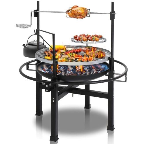 ROVSUN 33" 2 in 1 Wood Burning Fire Pit with Grills
