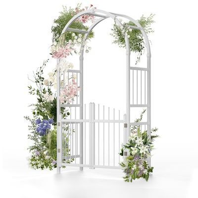 VINGLI 40W x 86H Arch Top PVC Garden Arbor