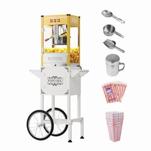 ROVSUN 8 oz Gold Popcorn Machine with Cart
