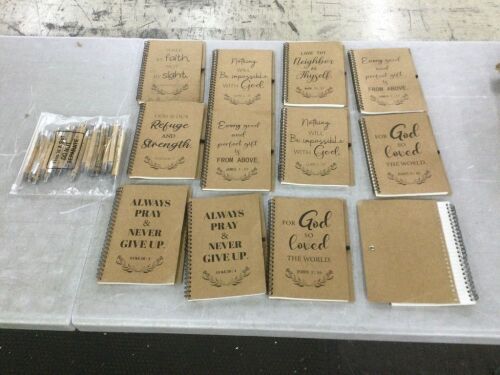 Religious Notebooks & Pens, 24pc - 1 Notebook Damaged
