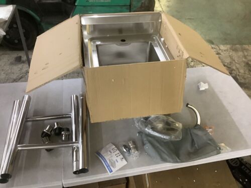 VEVOR Commercial Hand Sink with Faucet and Side Splash, 17x12.8 inch