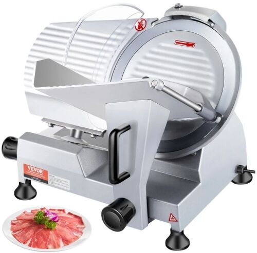 VEVOR Commercial 320W Electric Deli Food Slicer, 12 inch Carbon Steel Blade, 350-400RPM, 0-0.6 inch Adjustable Thickness